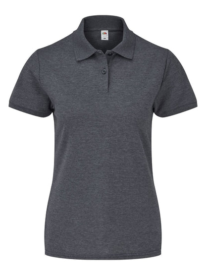 Ladies 65/35 Polo Fruit of the Loom Grigio Melange Scuro