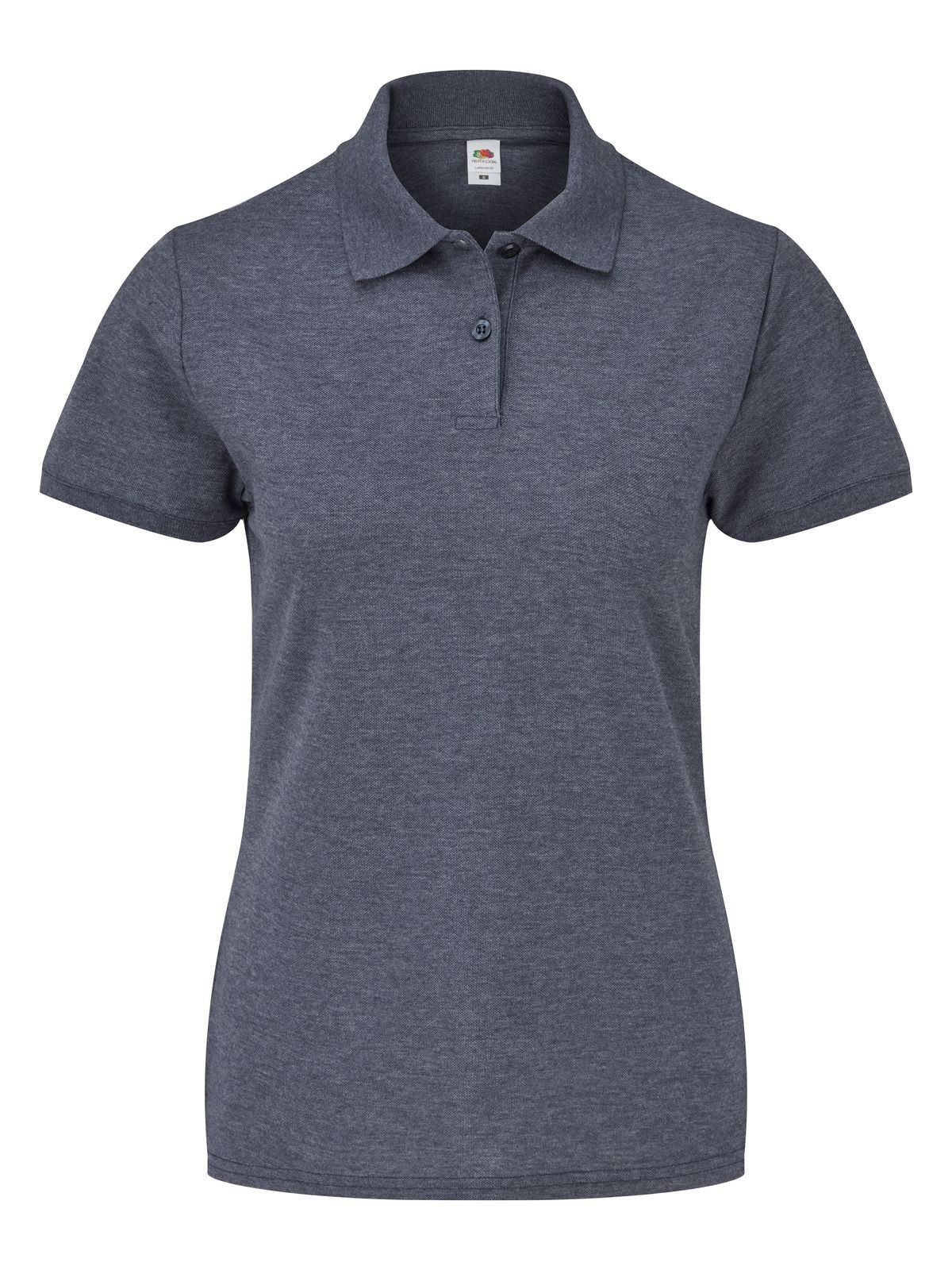 Ladies 65/35 Polo Fruit of the Loom Vintage Heather Navy