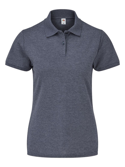 Ladies 65/35 Polo Fruit of the Loom Vintage Heather Navy