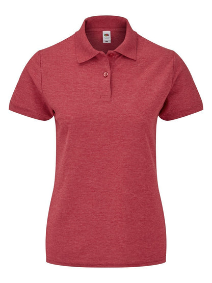 Ladies 65/35 Polo Fruit of the Loom Vintage Heather Red