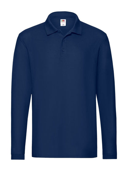 Premium Long Sleeve Polo Fruit of the Loom Navy-Out