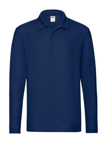 Premium Long Sleeve Polo Fruit of the Loom Navy