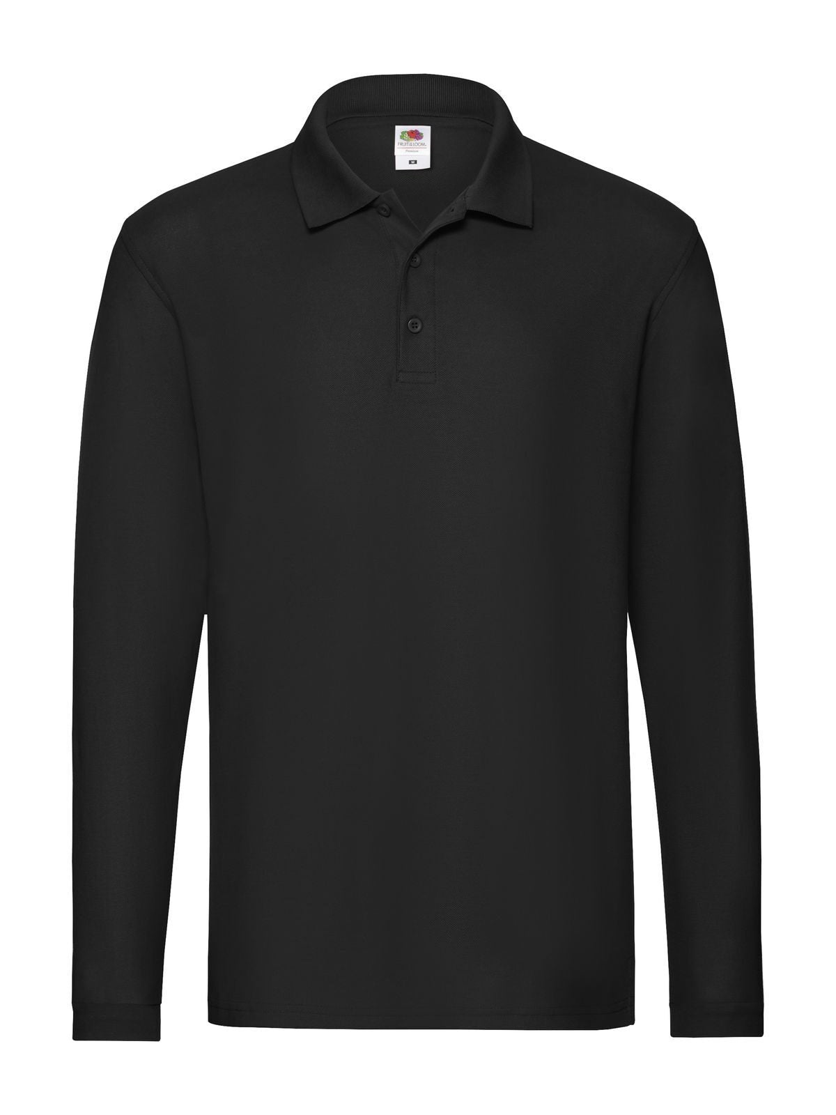 Premium Long Sleeve Polo Fruit of the Loom Black
