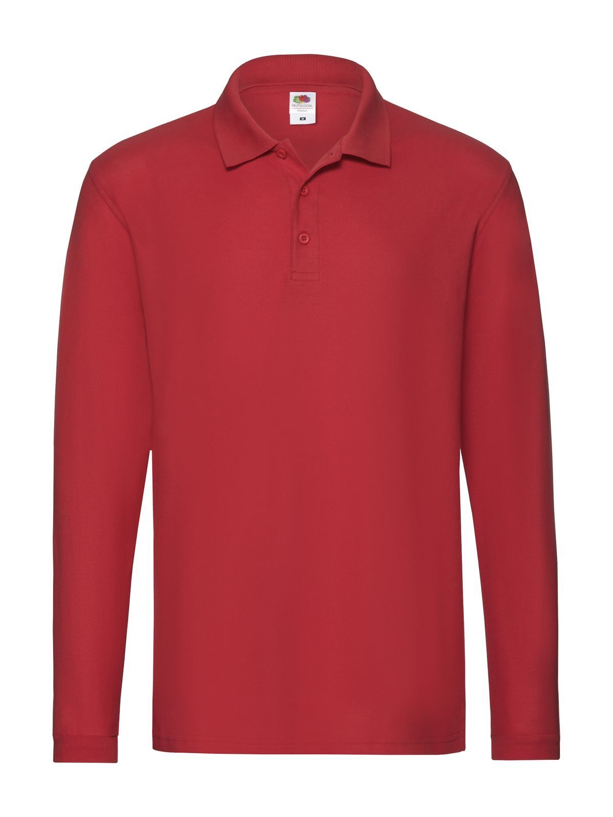 Premium Long Sleeve Polo Fruit of the Loom Red