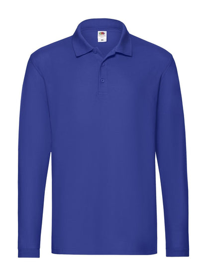 Premium Long Sleeve Polo Fruit of the Loom Royal Blue