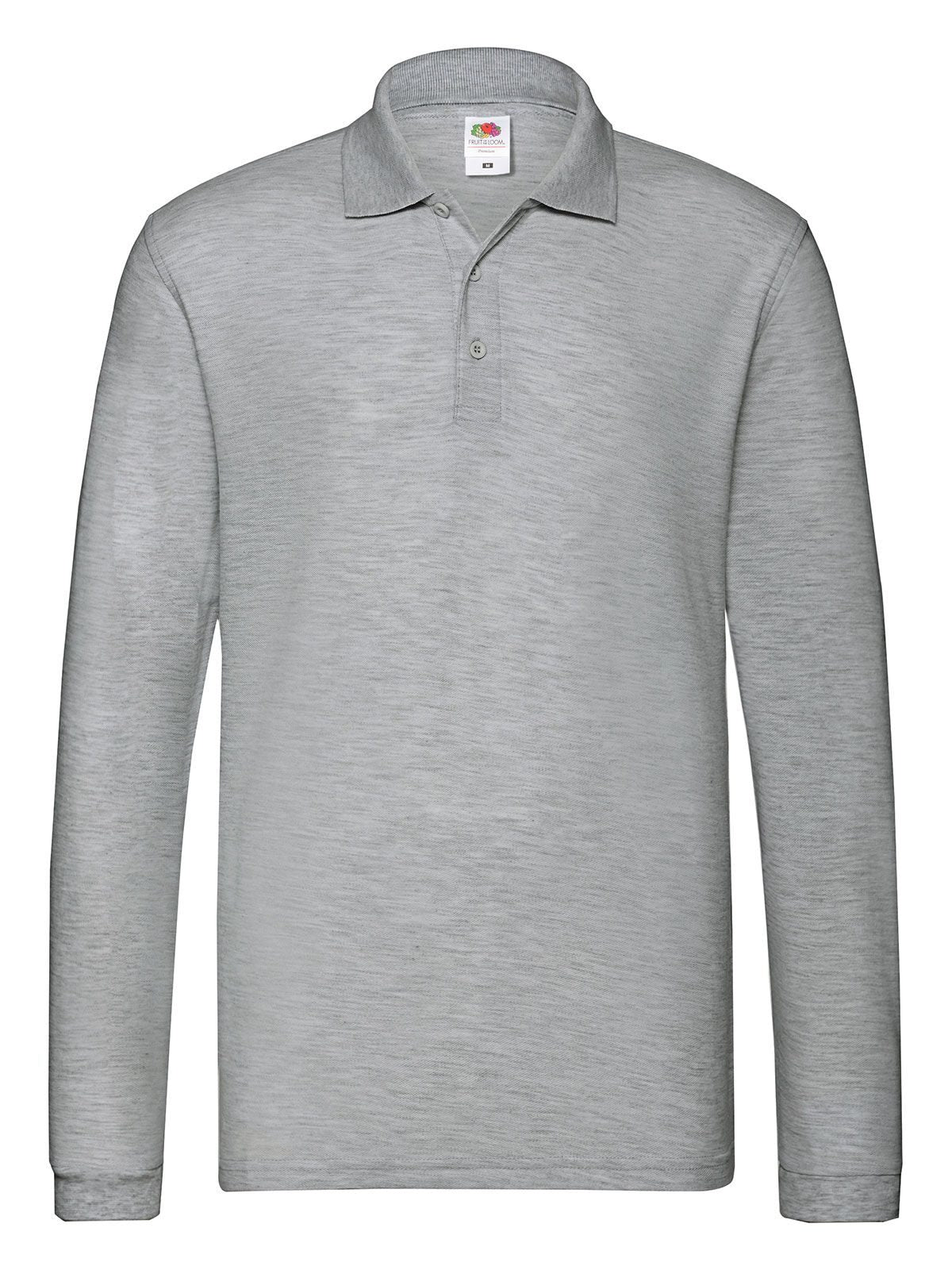 Premium Long Sleeve Polo Fruit of the Loom Athletic Heather
