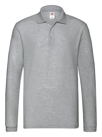 Premium Long Sleeve Polo Fruit of the Loom Athletic Heather