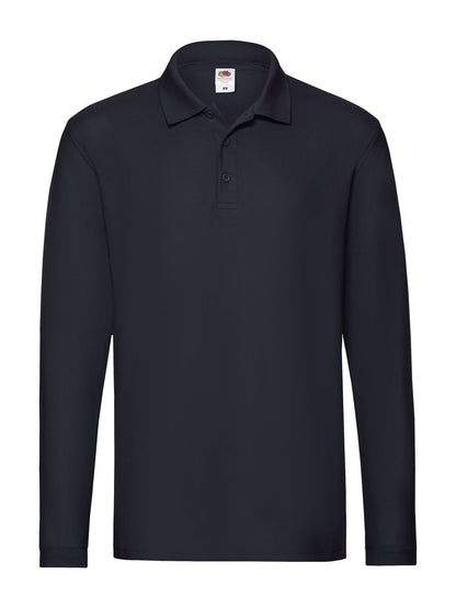 Premium Long Sleeve Polo Fruit of the Loom Deep Navy