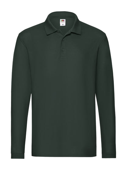 Premium Long Sleeve Polo Fruit of the Loom Forest Green