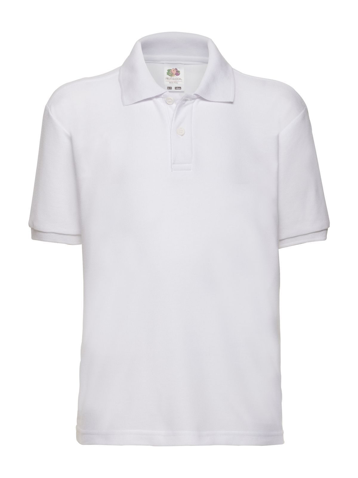 Kids 65/35 Polo Fruit of the Loom White