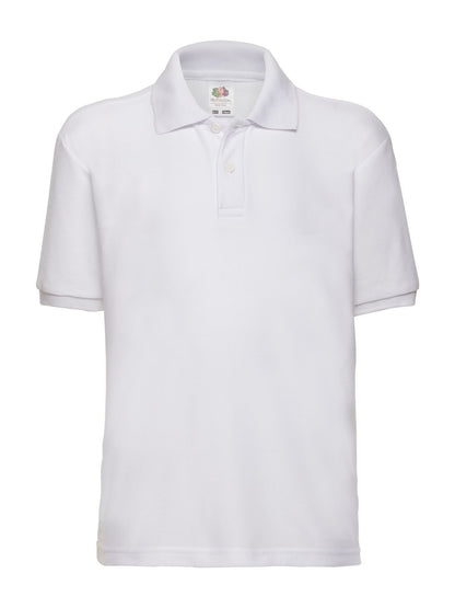 Kids 65/35 Polo Fruit of the Loom White