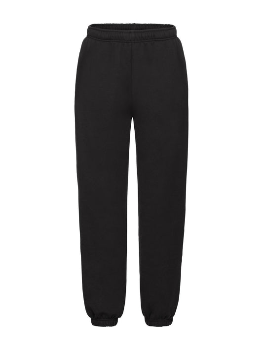 Kids Premium Elasticated Cuff Jog Pants Fruit of the Loom Black