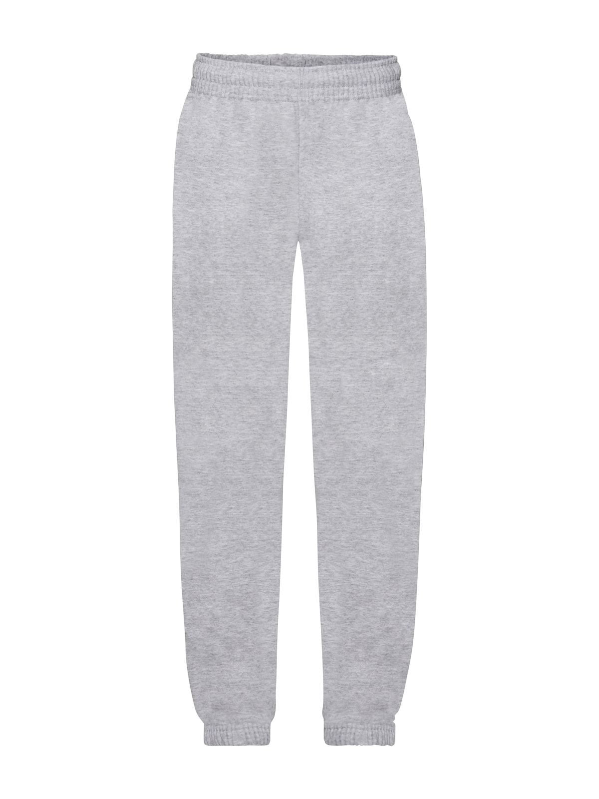 Kids Classic Elasticated Cuff Jog Pants Fruit of the Loom Heather Grey