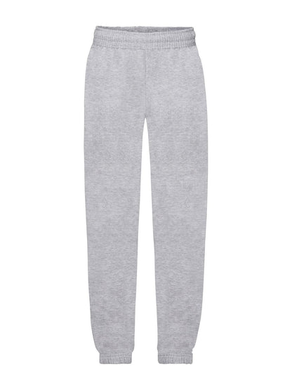 Kids Classic Elasticated Cuff Jog Pants Fruit of the Loom Heather Grey