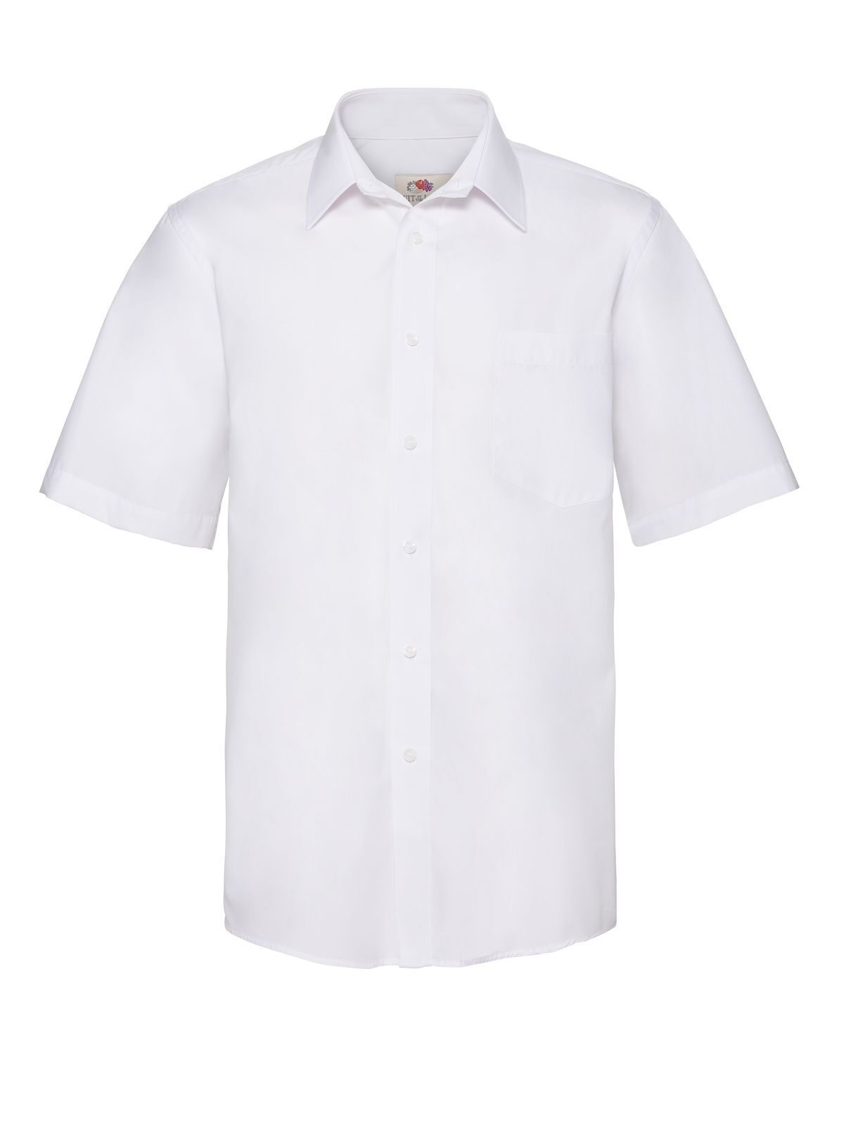 Poplin Shirt Short Sleeve Fruit of the Loom White