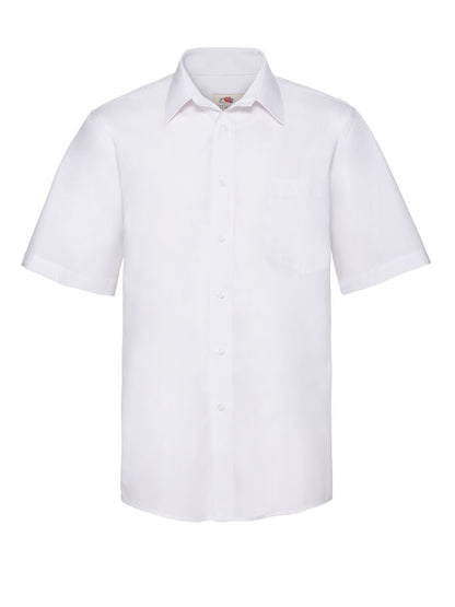 Poplin Shirt Short Sleeve Fruit of the Loom White