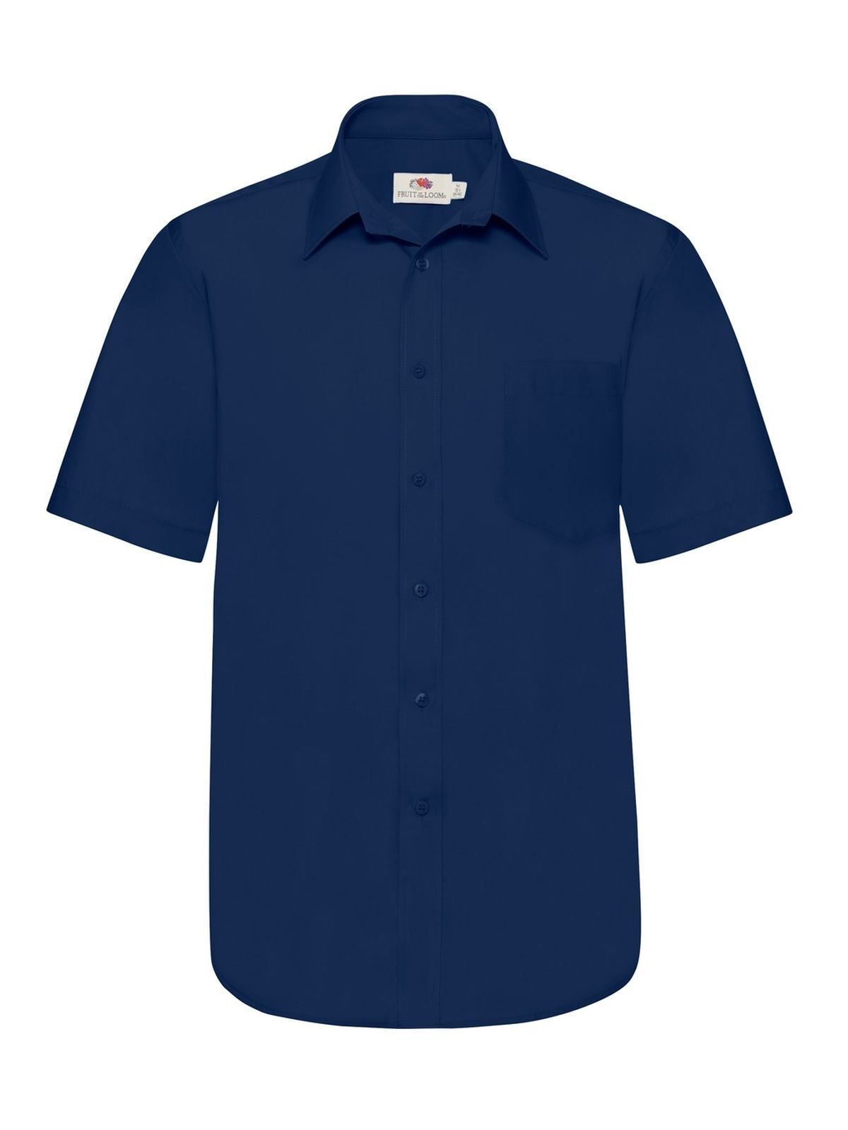 Poplin Shirt Short Sleeve Fruit of the Loom Navy