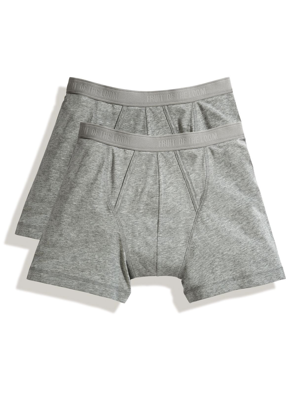 Classic Boxer 2 Pack Fruit of the Loom Light Grey Marl