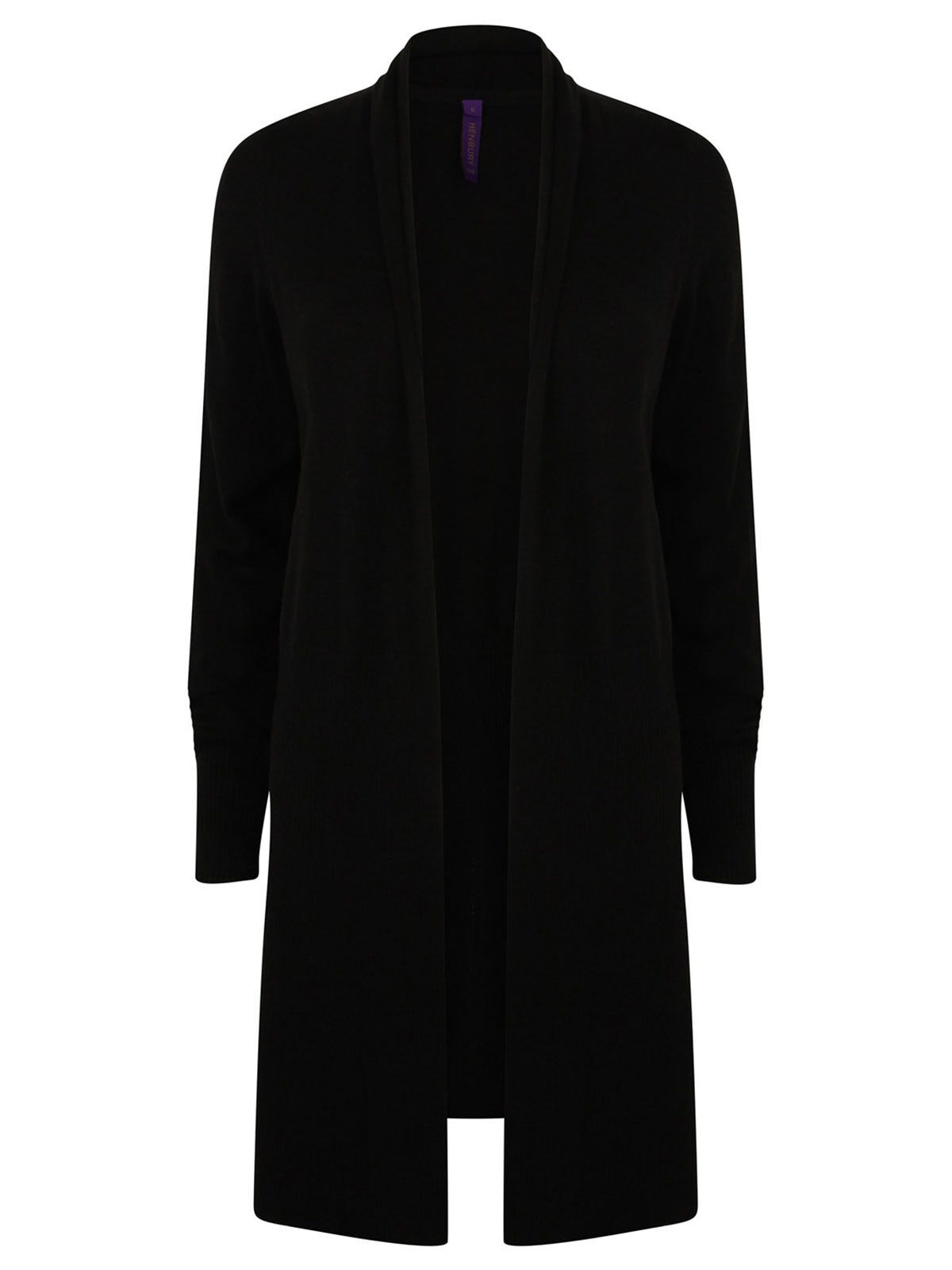 Ladies' Longline Open Cardigan Henbury Black