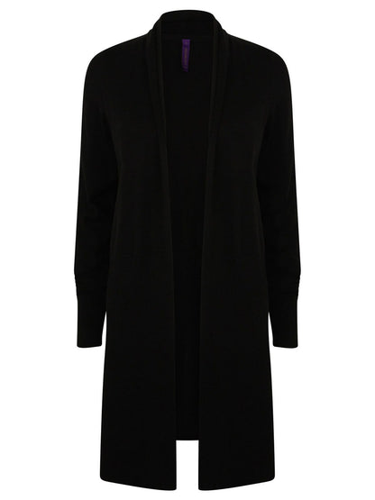 Ladies' Longline Open Cardigan Henbury Black