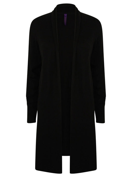 Ladies' Longline Open Cardigan Henbury Black