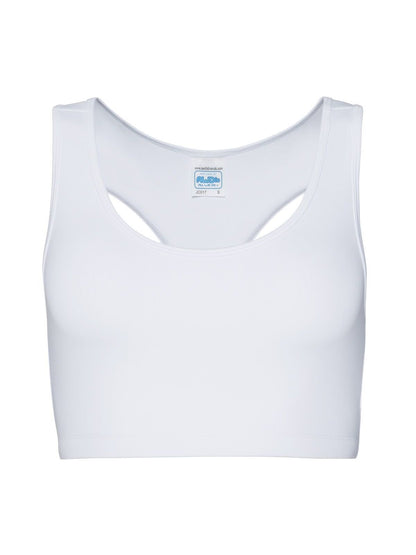 Girlie Cool Sports Crop Top Just Cool by AWDis Arctic White