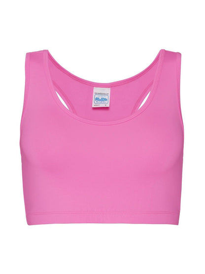 Girlie Cool Sports Crop Top Just Cool by AWDis Electric Pink