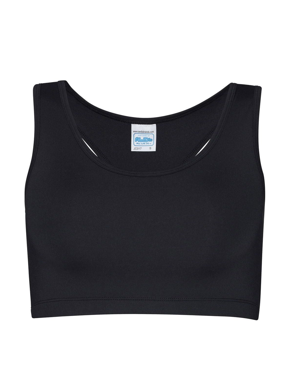 Girlie Cool Sports Crop Top Just Cool by AWDis Jet Black