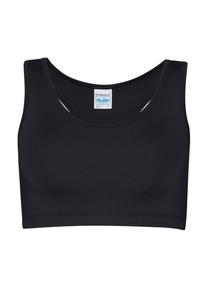 Girlie Cool Sports Crop Top Just Cool by AWDis Jet Black