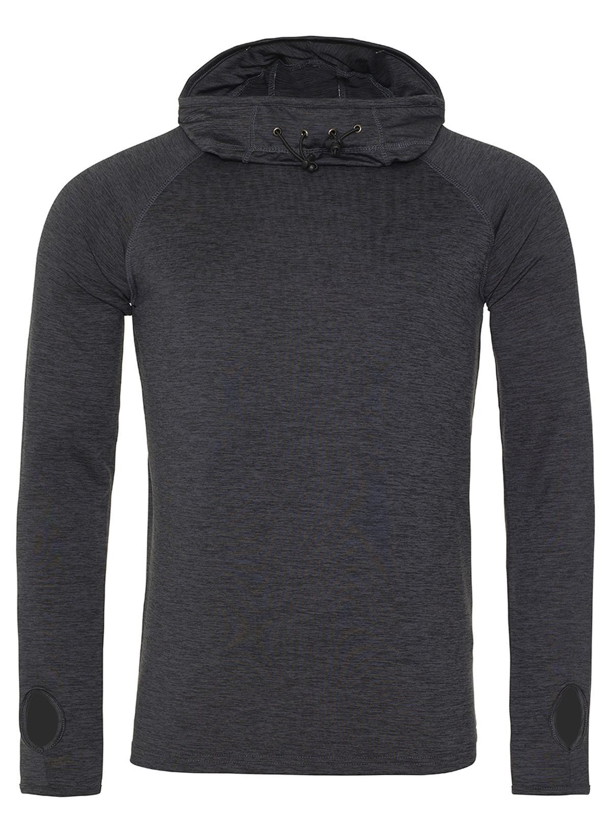 Mens Cool Cowl Neck Top Just Cool by AWDis Black Slate Melange