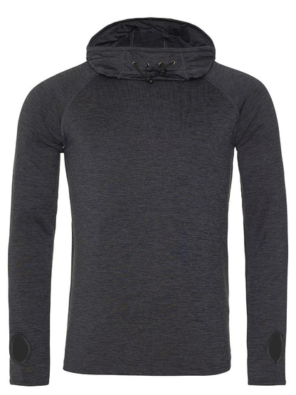 Mens Cool Cowl Neck Top Just Cool by AWDis Black Slate Melange