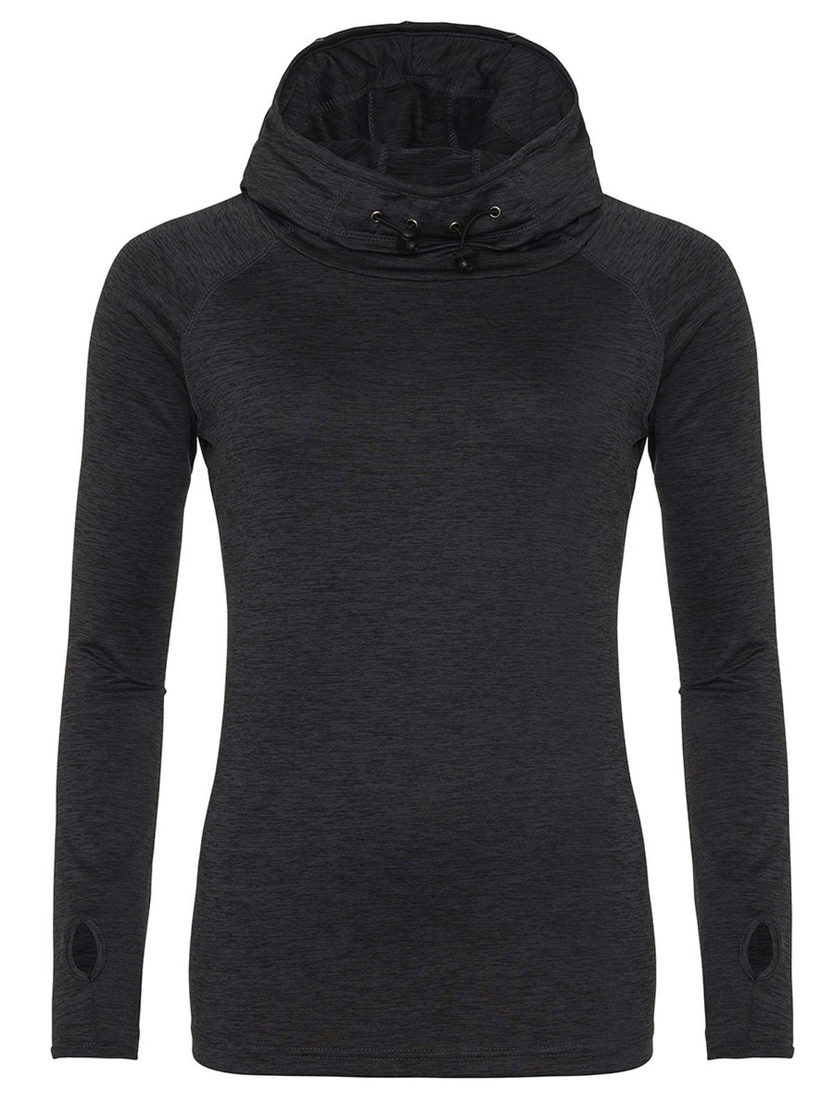 Girlie Cool Cowl Neck Top Just Cool by AWDis Black Slate Melange