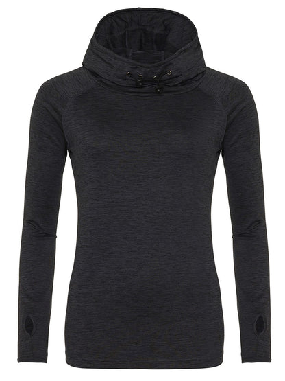Girlie Cool Cowl Neck Top Just Cool by AWDis Black Slate Melange