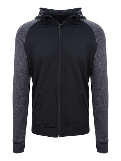 Men's Cool Contrast Zoodie Just Cool by AWDis Black/Black Slate Melange