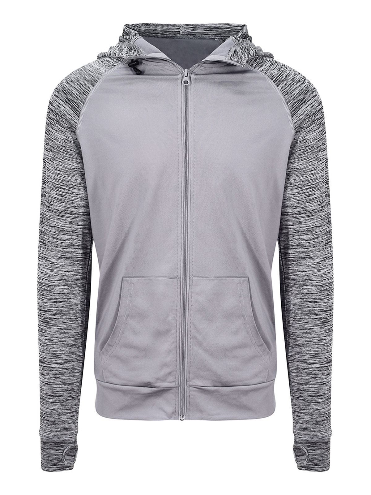 Men's Cool Contrast Zoodie Just Cool by AWDis Grey/Grey Melange