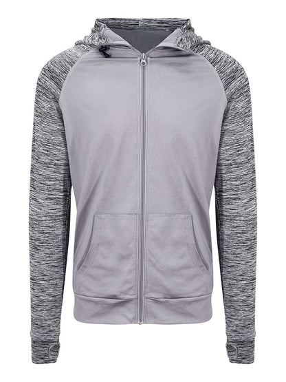 Men's Cool Contrast Zoodie Just Cool by AWDis Grey/Grey Melange