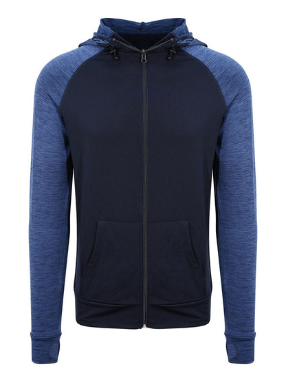 Men's Cool Contrast Zoodie Just Cool by AWDis Navy/Navy Melange