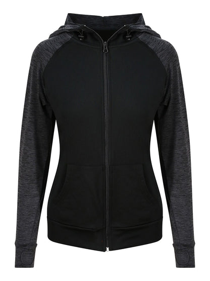 Girlie Cool Contrast Zoodie Just Cool by AWDis Black/Black Slate Melange
