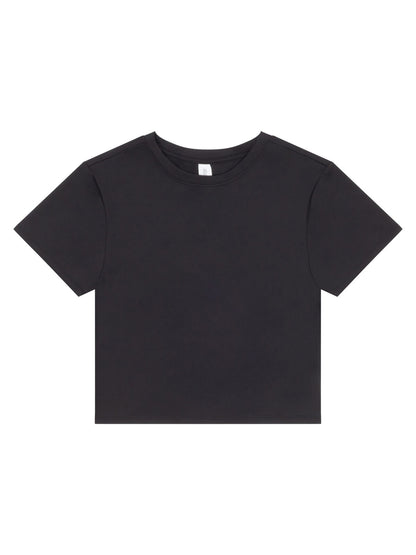 Women’s Recycled Cropped T Just Cool by AWDis Jet Black