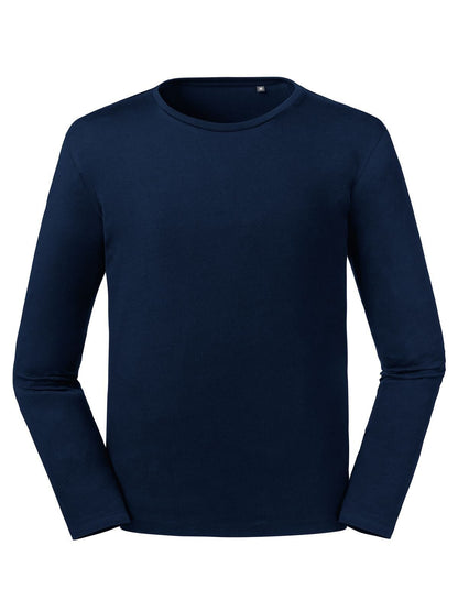 Men's Pure Organic L/S Tee NEW Russell French Navy