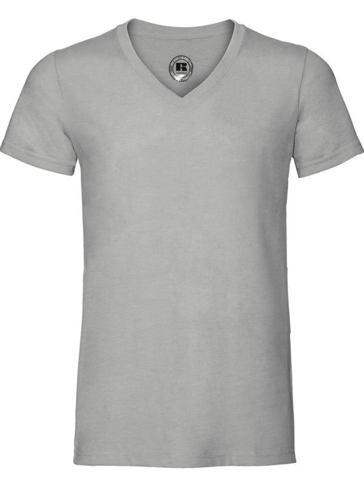 Men's V-Neck HD T Russell Silver Marl