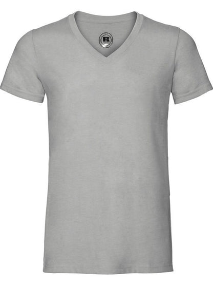 Men's V-Neck HD T Russell Silver Marl