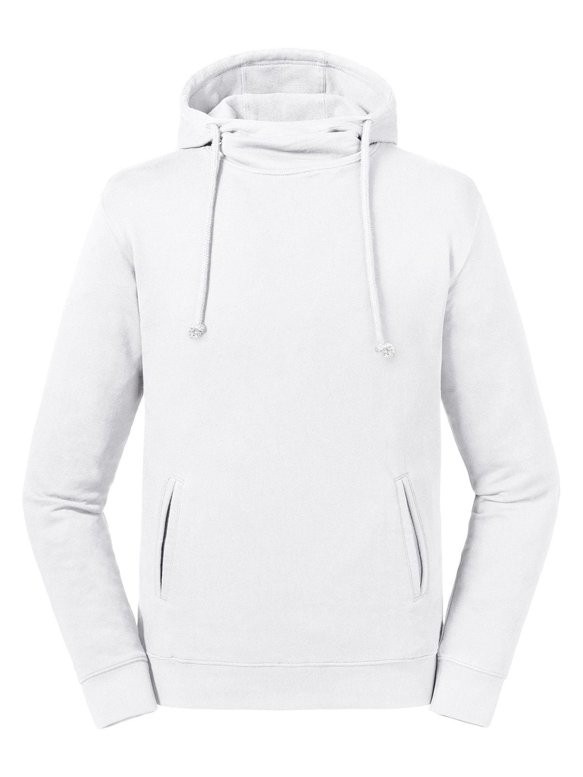 Pure Organic High Collar Hooded Sweat Russell White