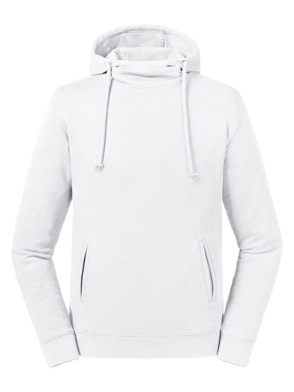 Pure Organic High Collar Hooded Sweat Russell White