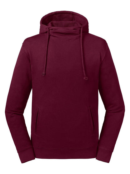 Pure Organic High Collar Hooded Sweat Russell Burgundy