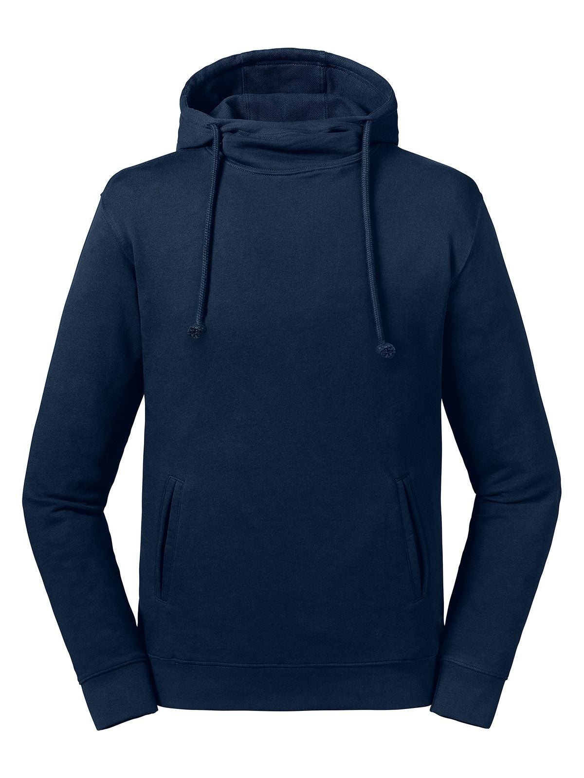 Pure Organic High Collar Hooded Sweat Russell French Navy