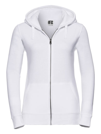 Ladies' Authentic Zipped Hood Russell White