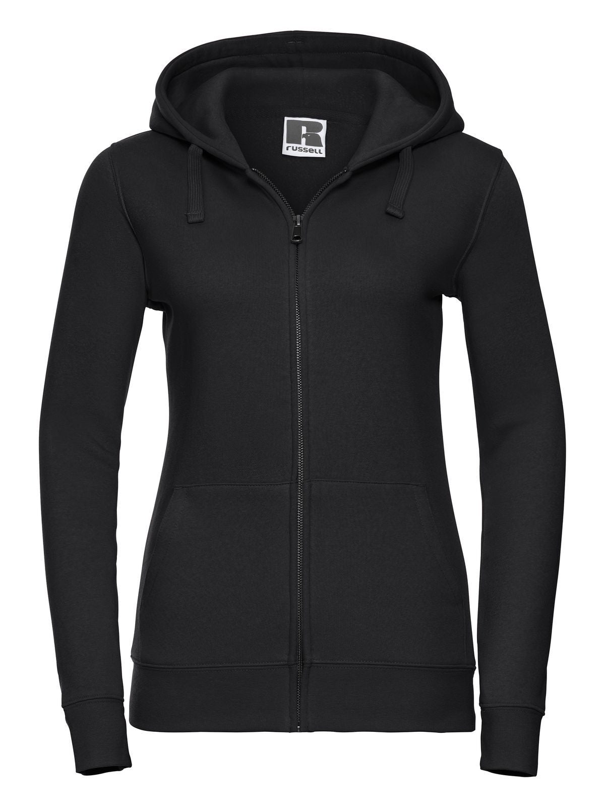 Ladies' Authentic Zipped Hood Russell Black