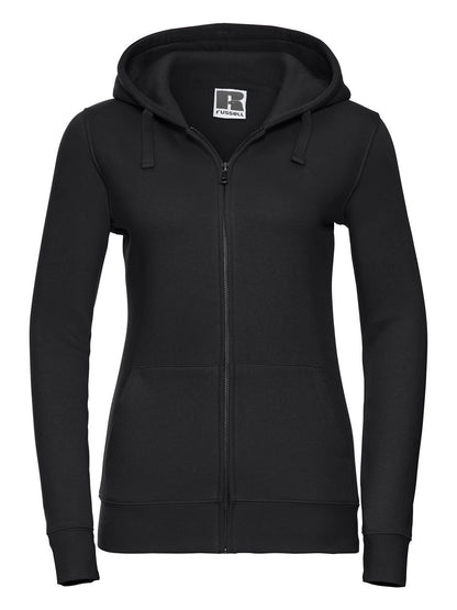 Ladies' Authentic Zipped Hood Russell Black