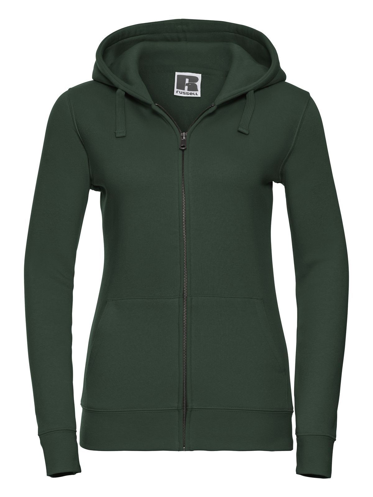 Ladies' Authentic Zipped Hood Russell Bottle Green